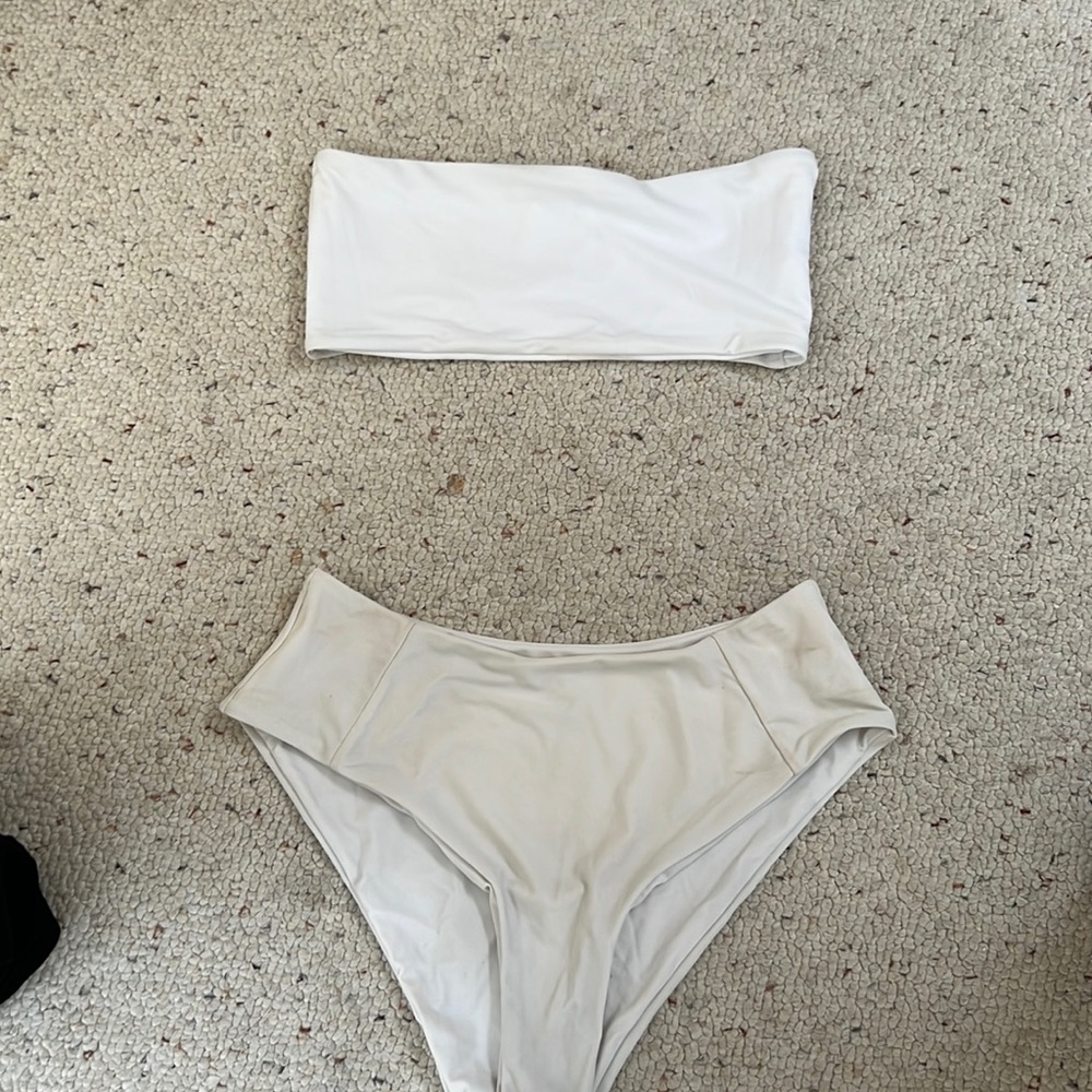 WHITE zaful BIKINI SET high waisted